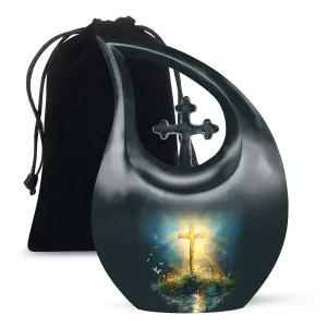 Cross Drop Urn - Large Aluminium Creation Urn For Human Remains