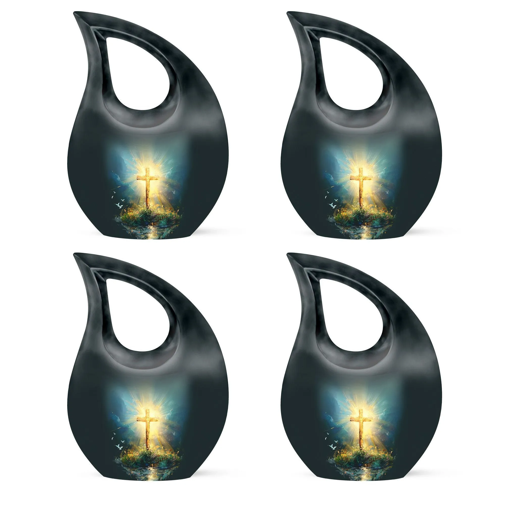 Cross Drop Urn - Large Aluminium Creation Urn For Human Remains
