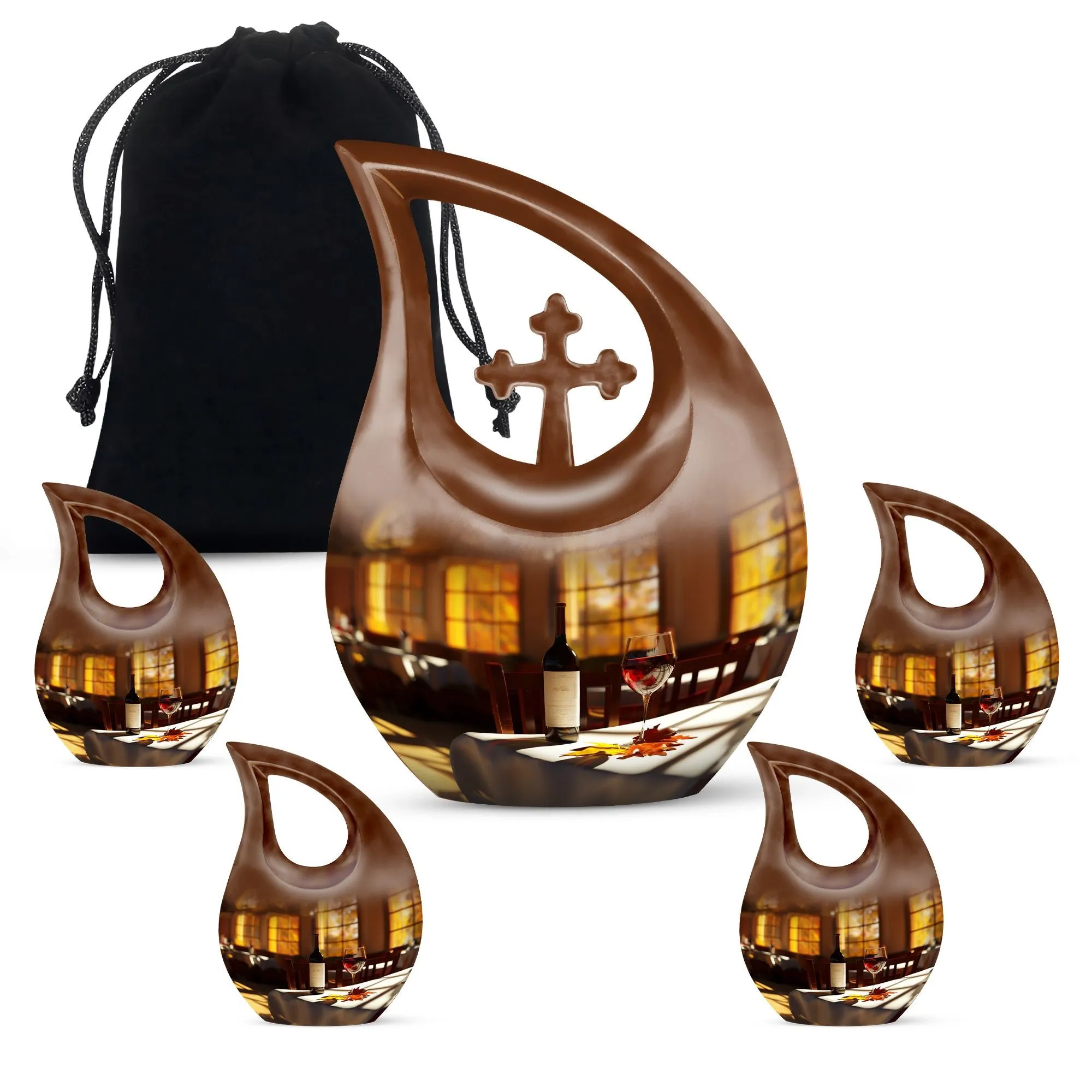 Cross Drop Wine Urn - Dignified and Affordable Memorial for Loved Ones