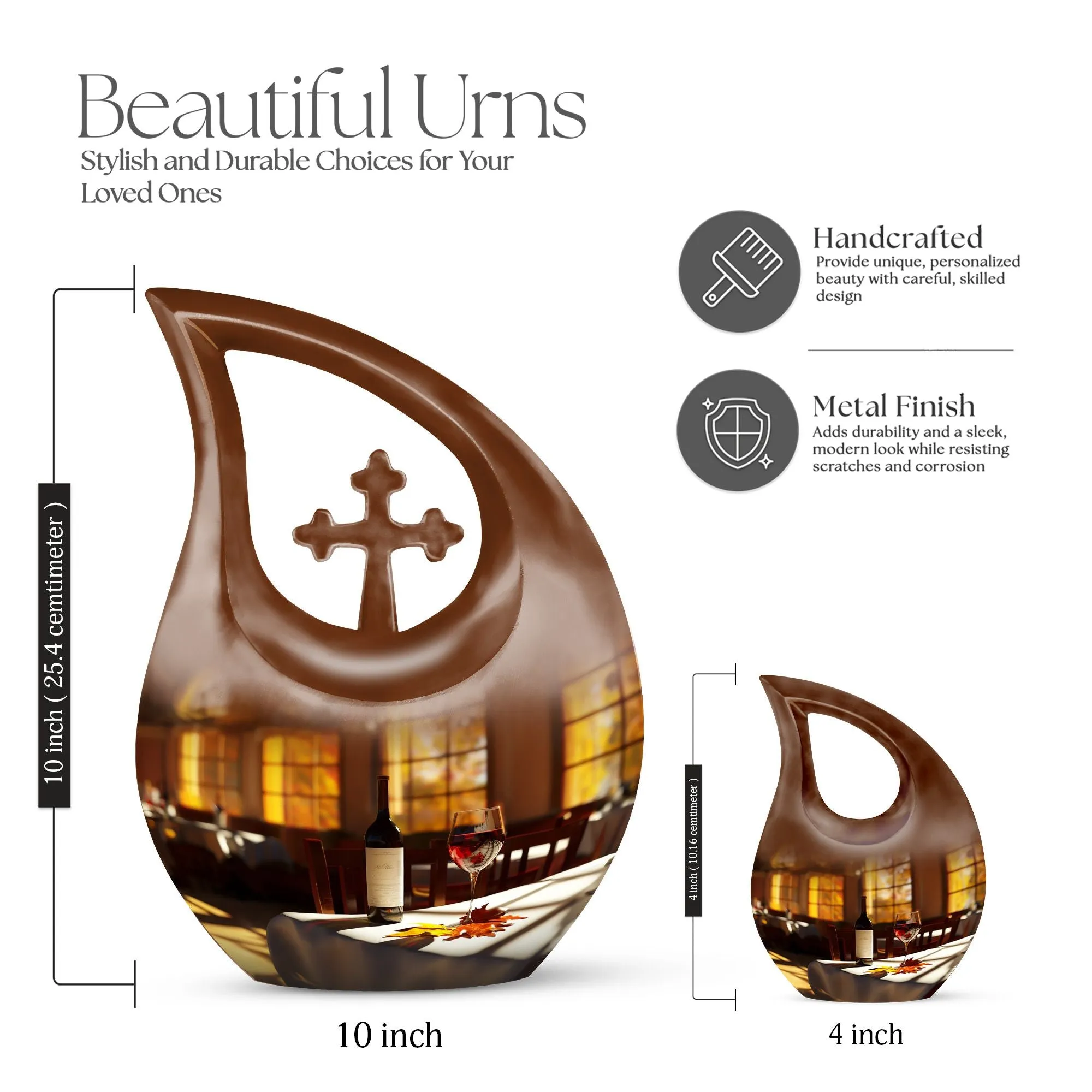 Cross Drop Wine Urn - Dignified and Affordable Memorial for Loved Ones