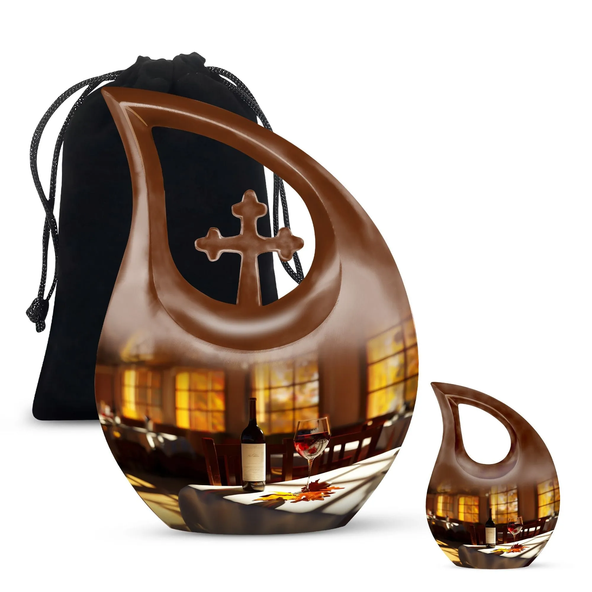 Cross Drop Wine Urn - Dignified and Affordable Memorial for Loved Ones