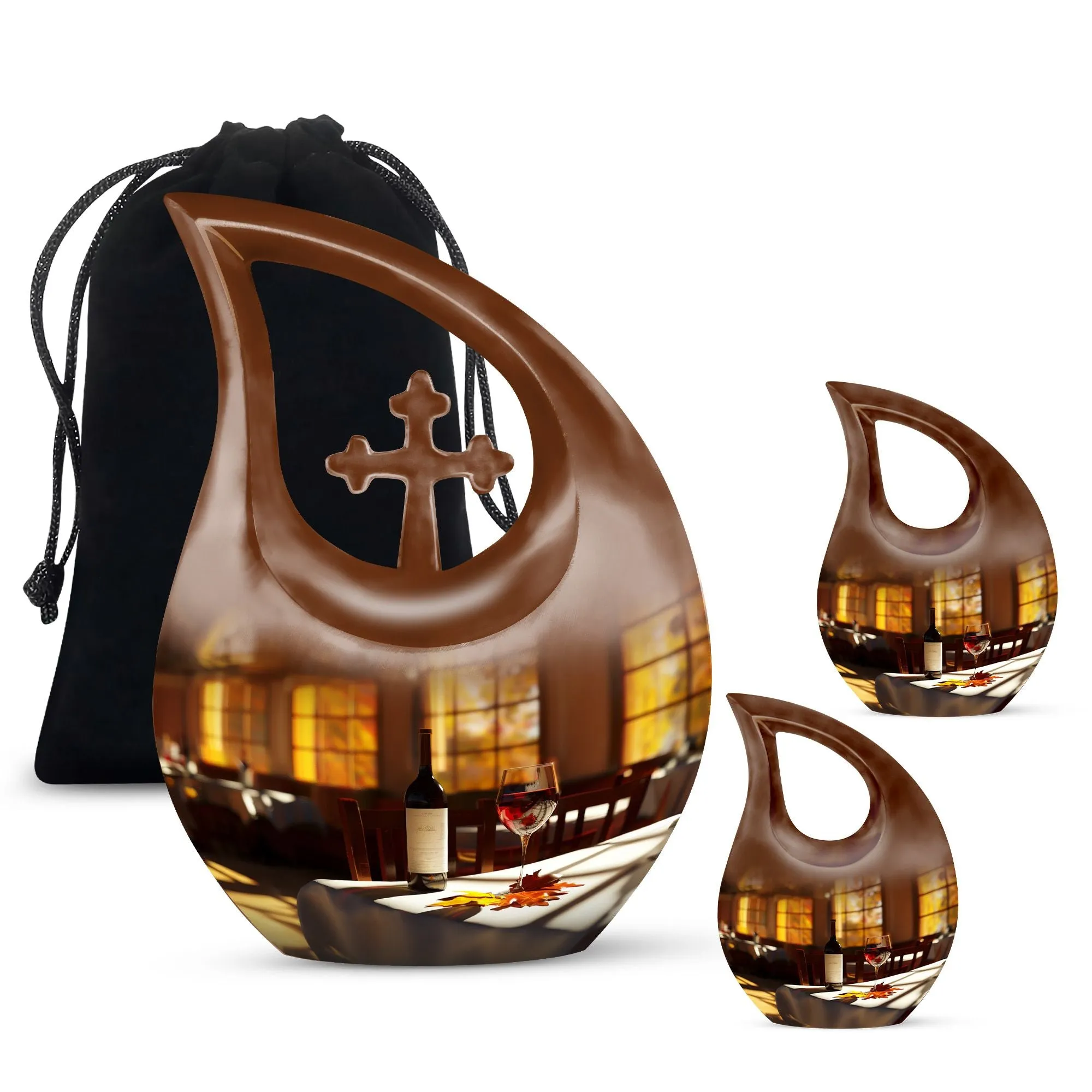 Cross Drop Wine Urn - Dignified and Affordable Memorial for Loved Ones