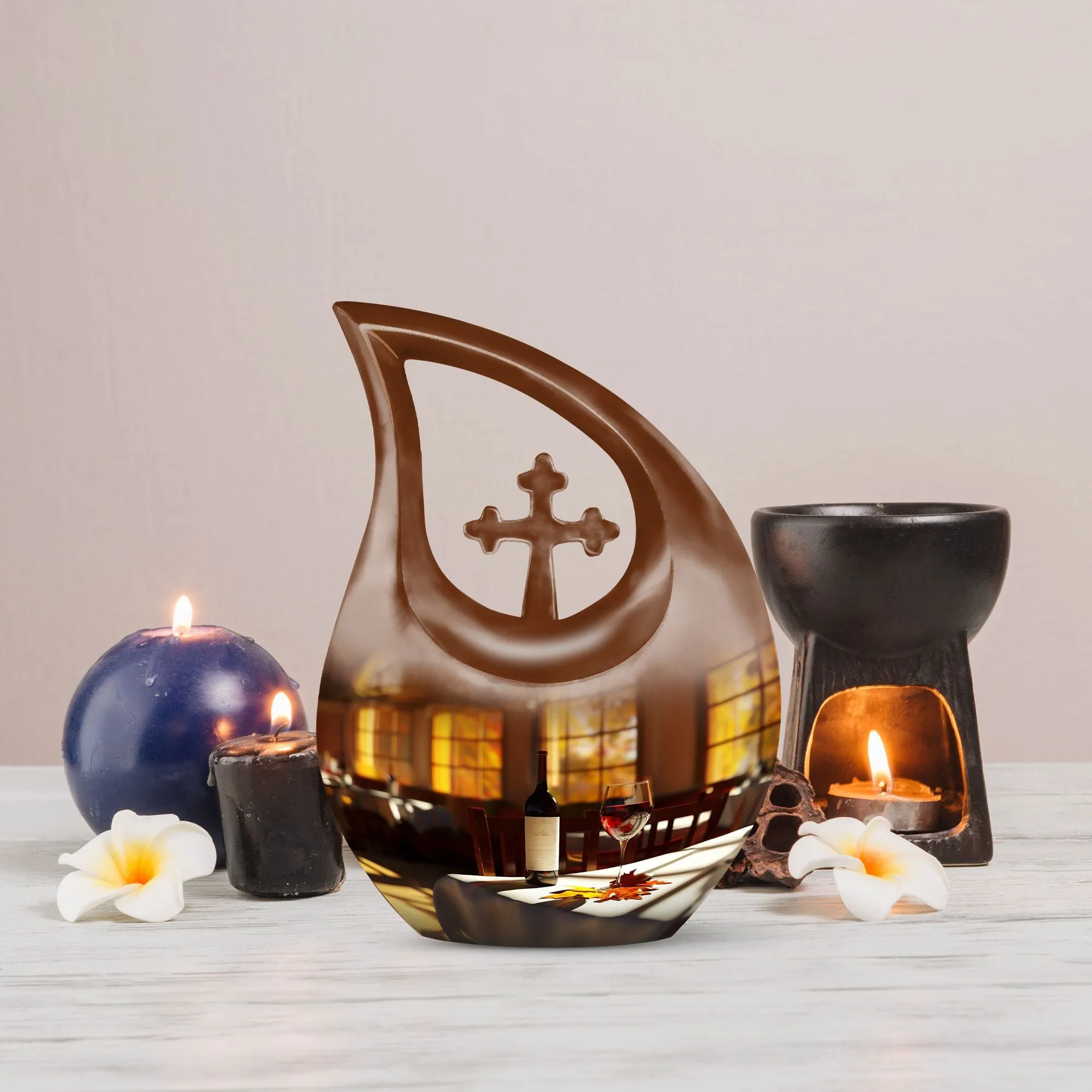 Cross Drop Wine Urn - Dignified and Affordable Memorial for Loved Ones