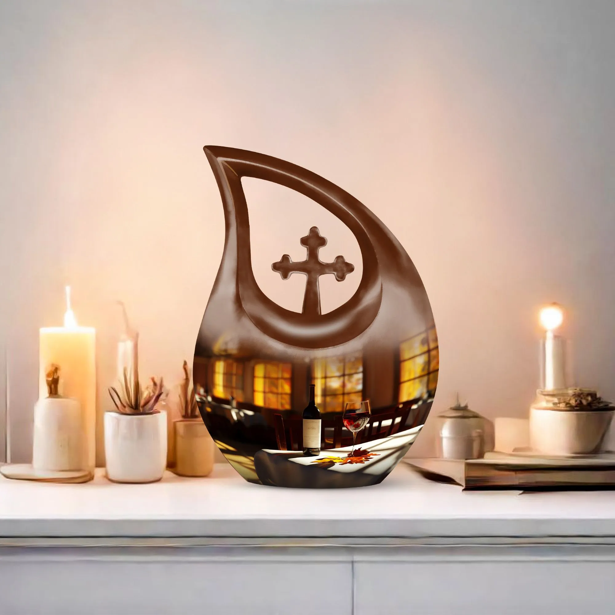Cross Drop Wine Urn - Dignified and Affordable Memorial for Loved Ones