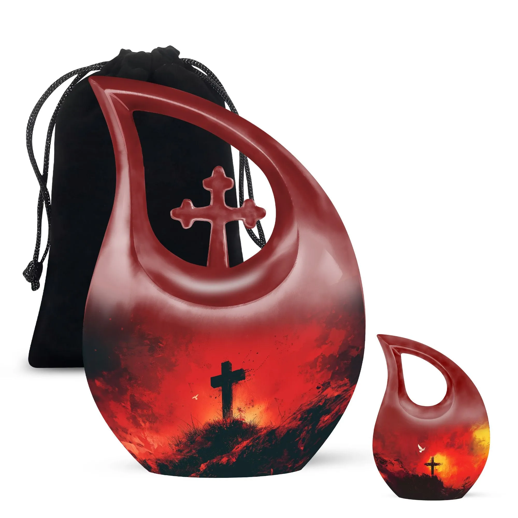 Cross Urn Eternity - Memorial Remembrance for Human Ashes