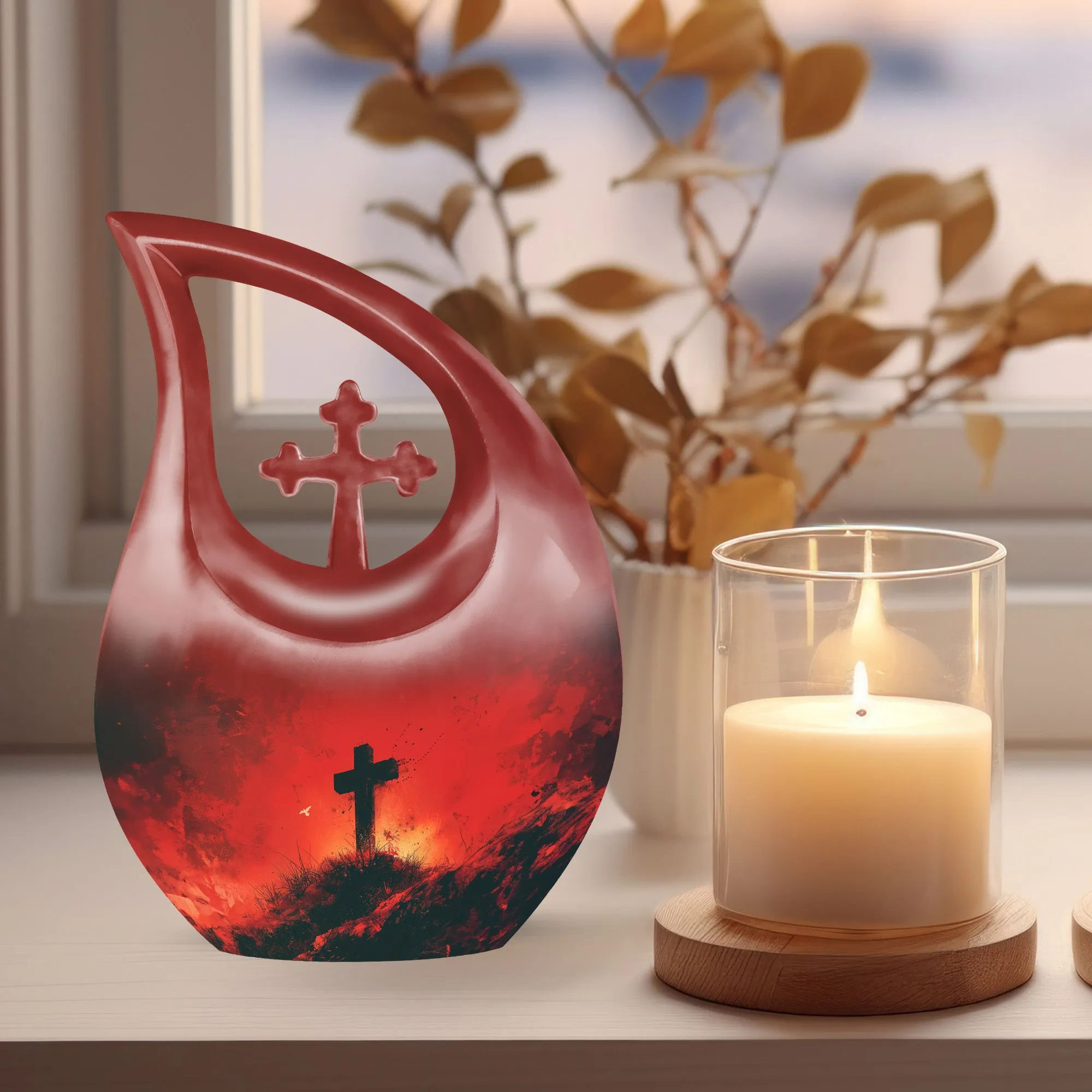Cross Urn Eternity - Memorial Remembrance for Human Ashes