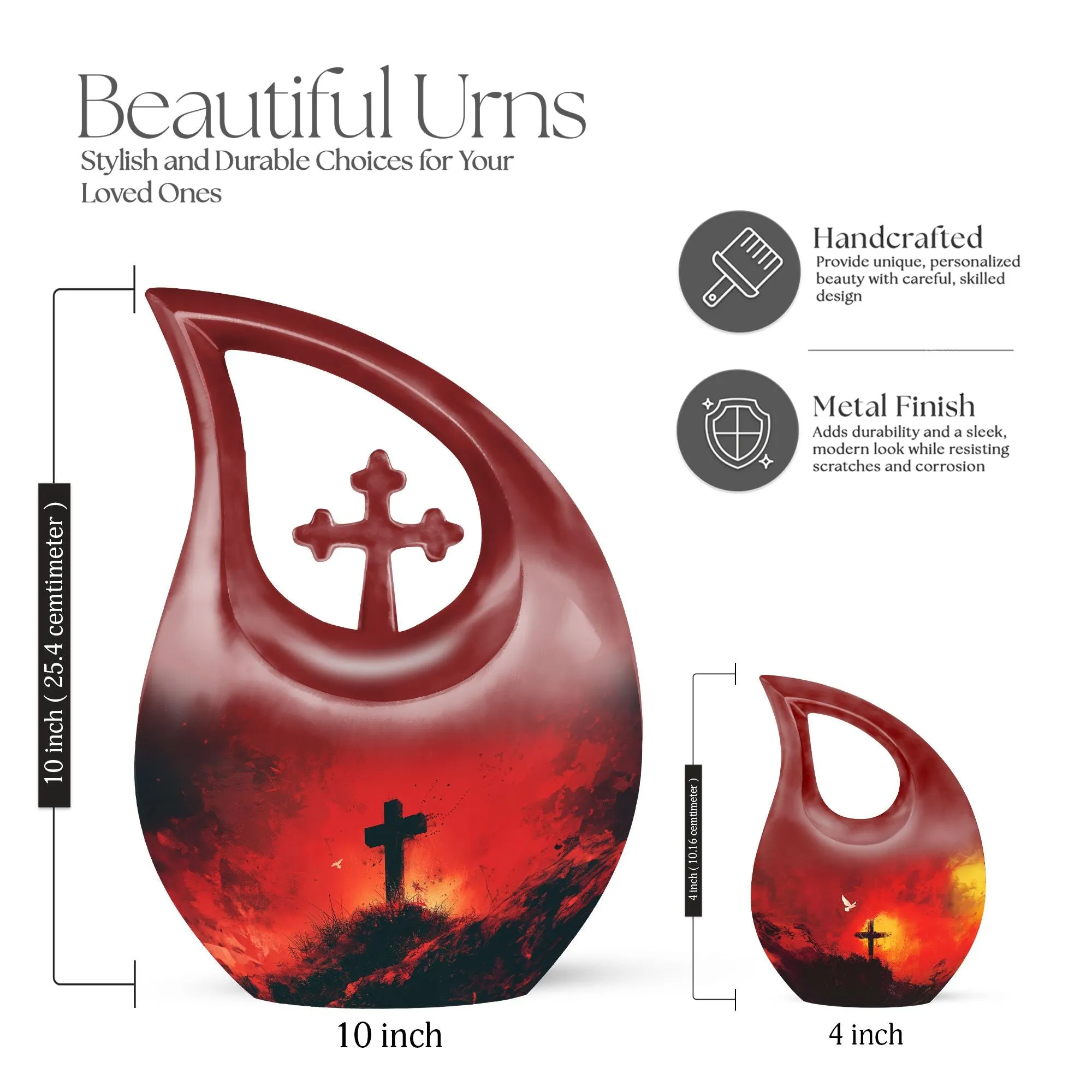 Cross Urn Eternity - Memorial Remembrance for Human Ashes