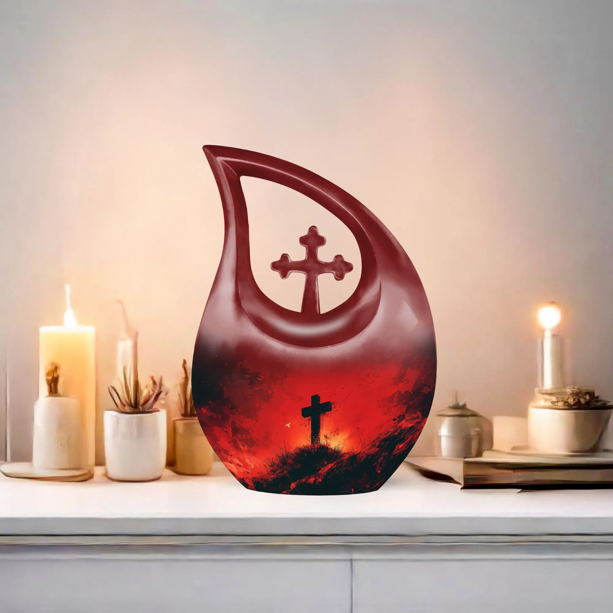 Cross Urn Eternity - Memorial Remembrance for Human Ashes