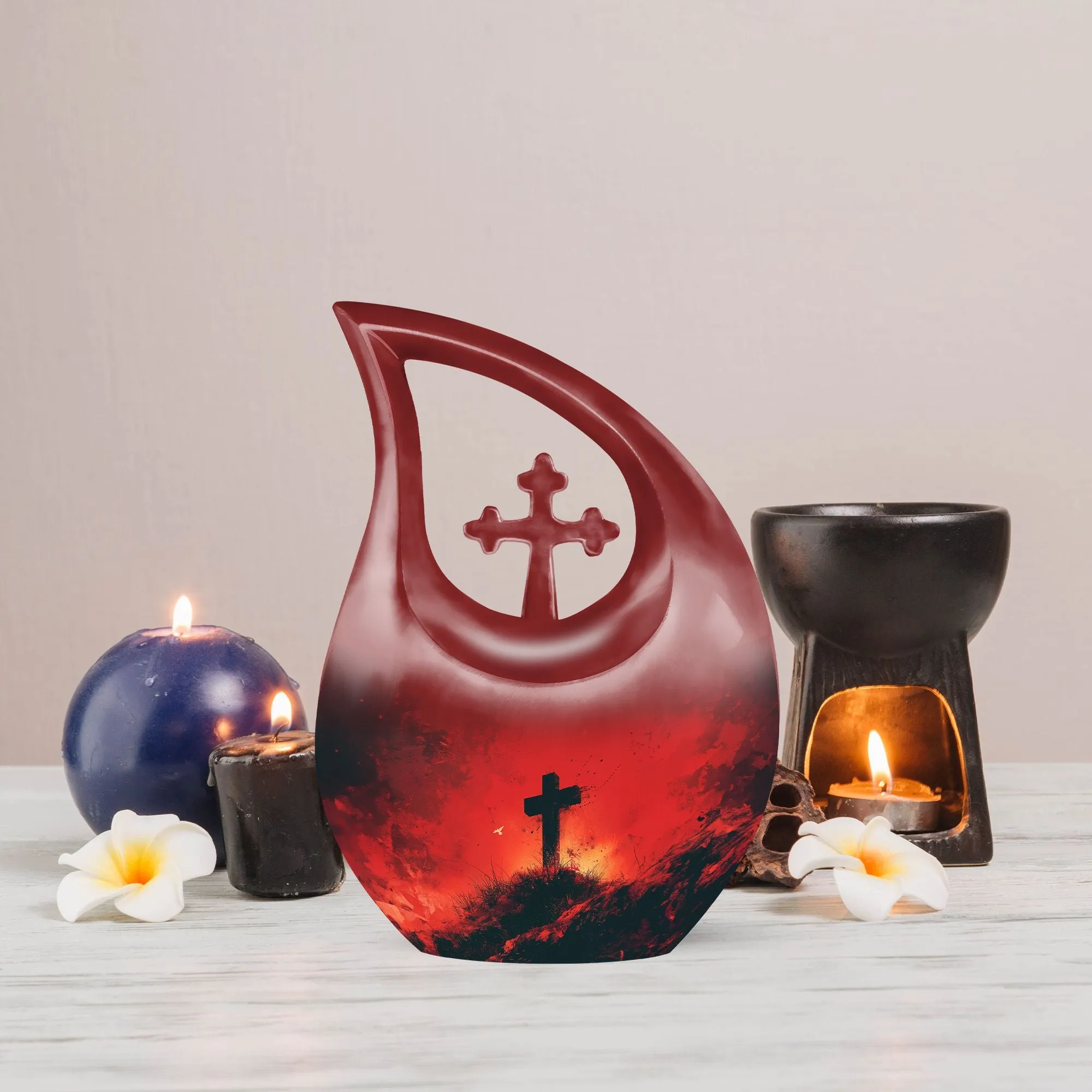 Cross Urn Eternity - Memorial Remembrance for Human Ashes