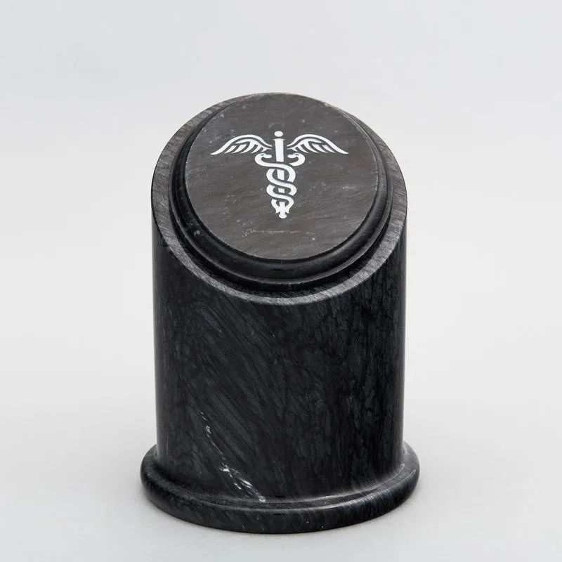 Crown Youth/Sharing Natural Marble Cremation Urn in Black
