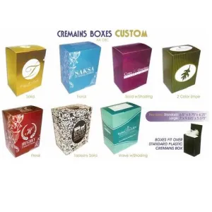 Custom Designed  Cremains Box | Fits over black plastic temporary urn | Great Advertising