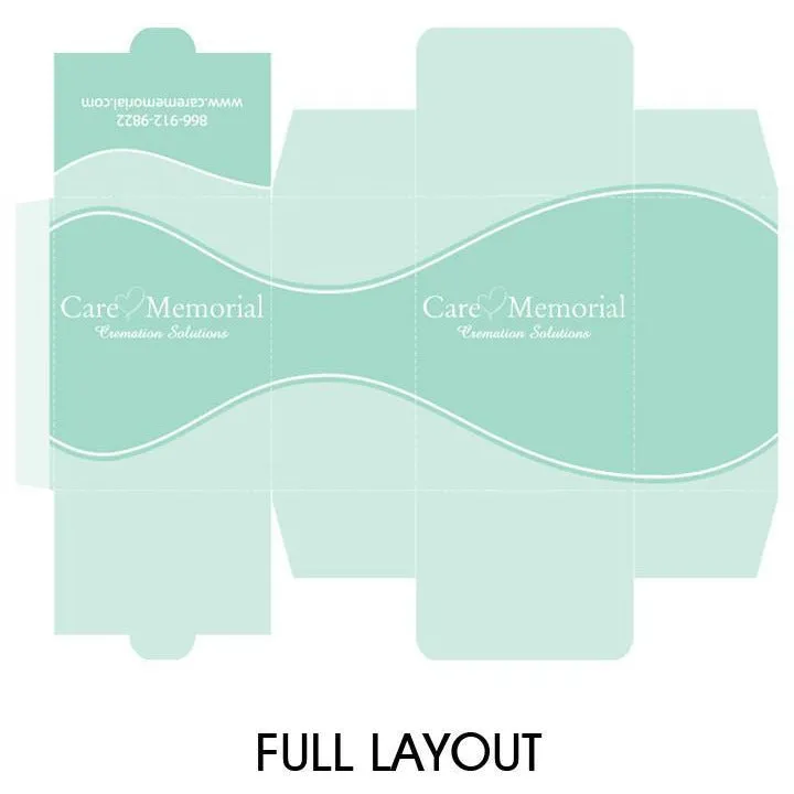 Custom Designed  Cremains Box | Fits over black plastic temporary urn | Great Advertising