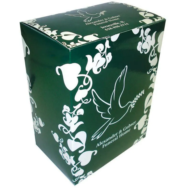 Custom Designed  Cremains Box | Fits over black plastic temporary urn | Great Advertising