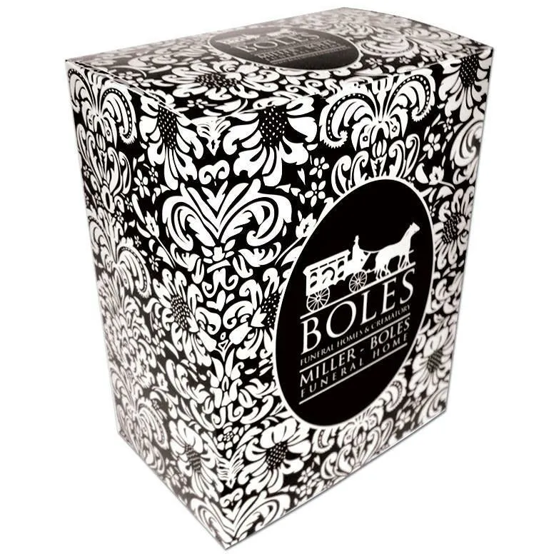 Custom Designed  Cremains Box | Fits over black plastic temporary urn | Great Advertising
