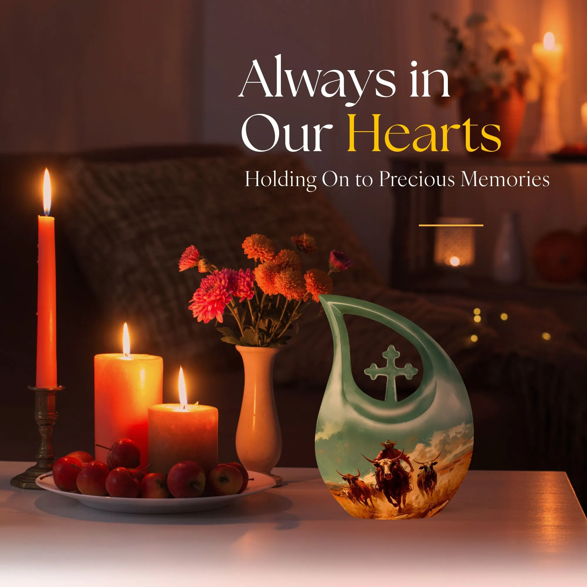 Custom Mom's Cowboy Memorial Urn For Personalized Touch