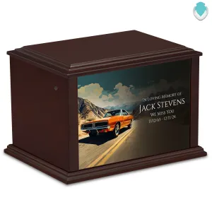Custom Printed Heritage Everlasting Expressions Classic Car Wood Cremation Urn