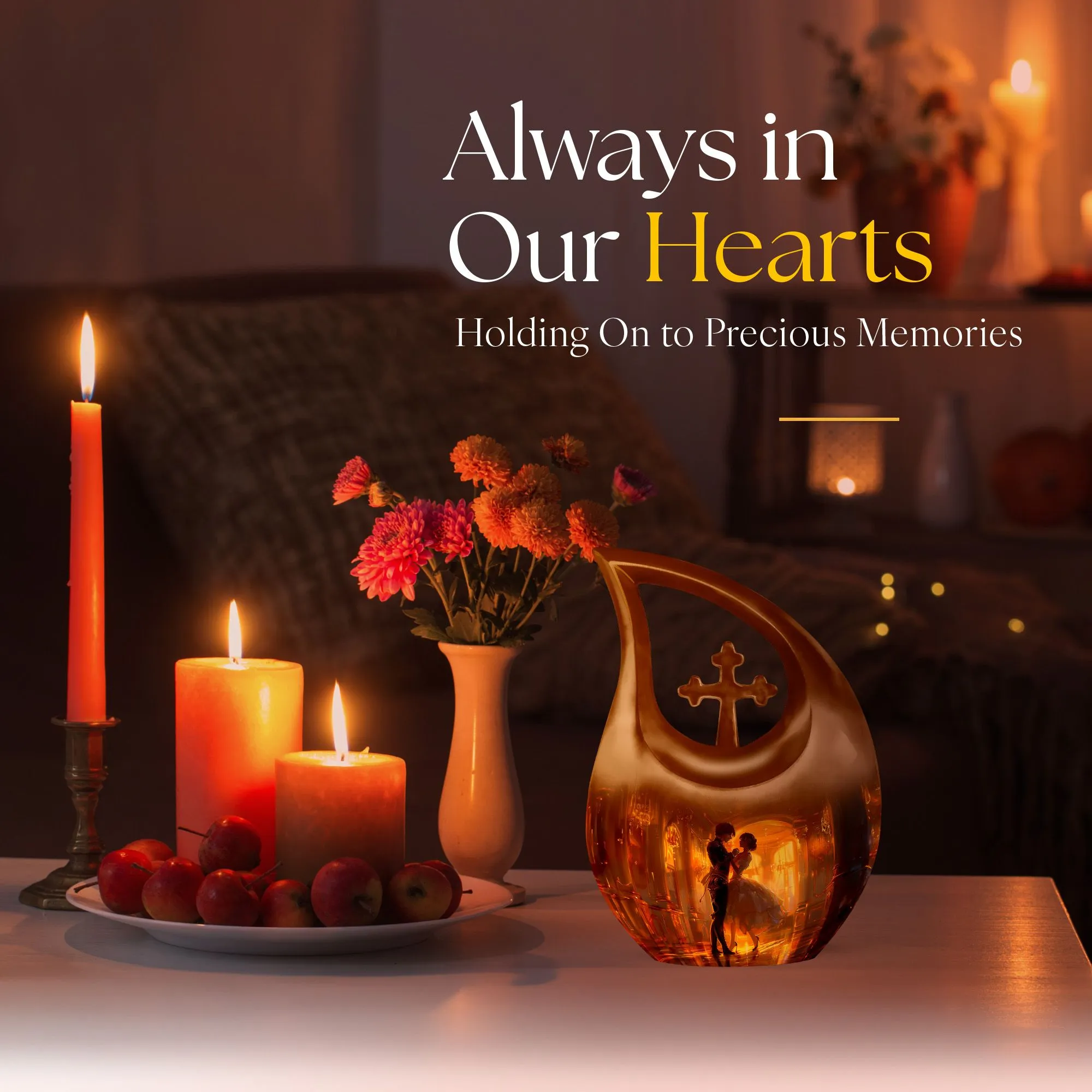 Dancing Cross Drop Mini-Urn - Personalized Memorial Keepsakes