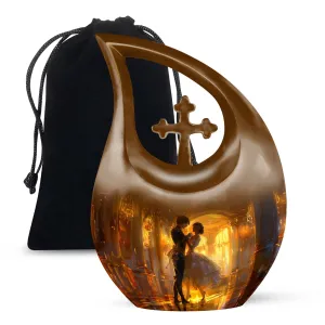 Dancing Cross Drop Mini-Urn - Personalized Memorial Keepsakes