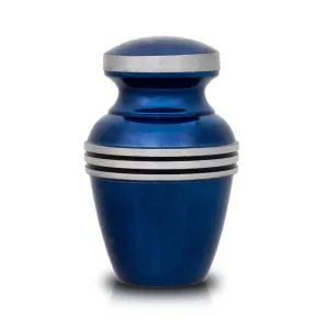 Dark Blue Banded Keepsake Urn