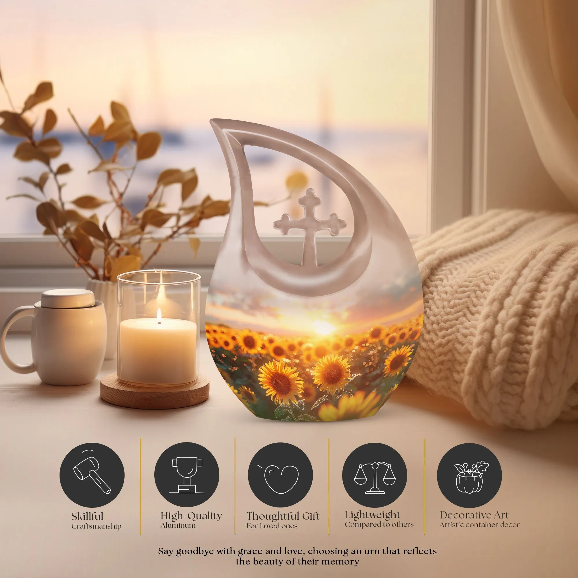 Dawn Among The Urn: Cross Drop Design Biodegradable Burial