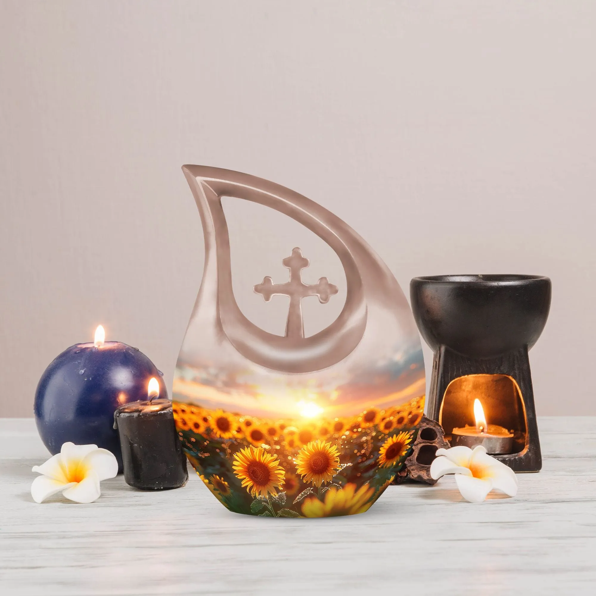 Dawn Among The Urn: Cross Drop Design Biodegradable Burial