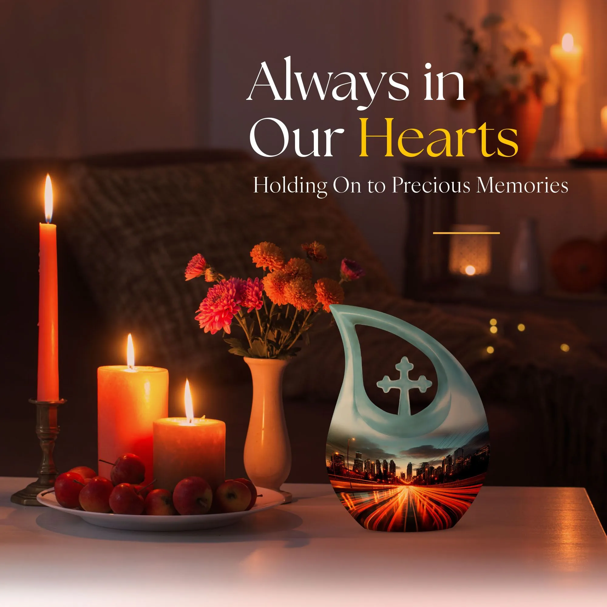 Dawn Urn - Cross Drop Crafted Keepsake Urn