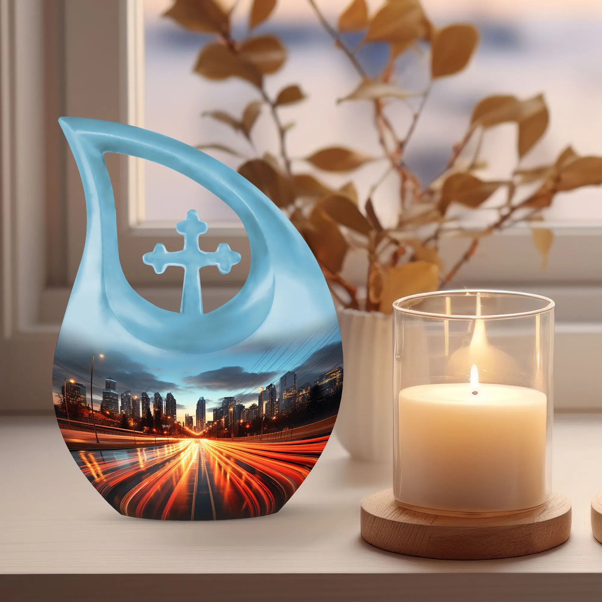 Dawn Urn - Cross Drop Crafted Keepsake Urn