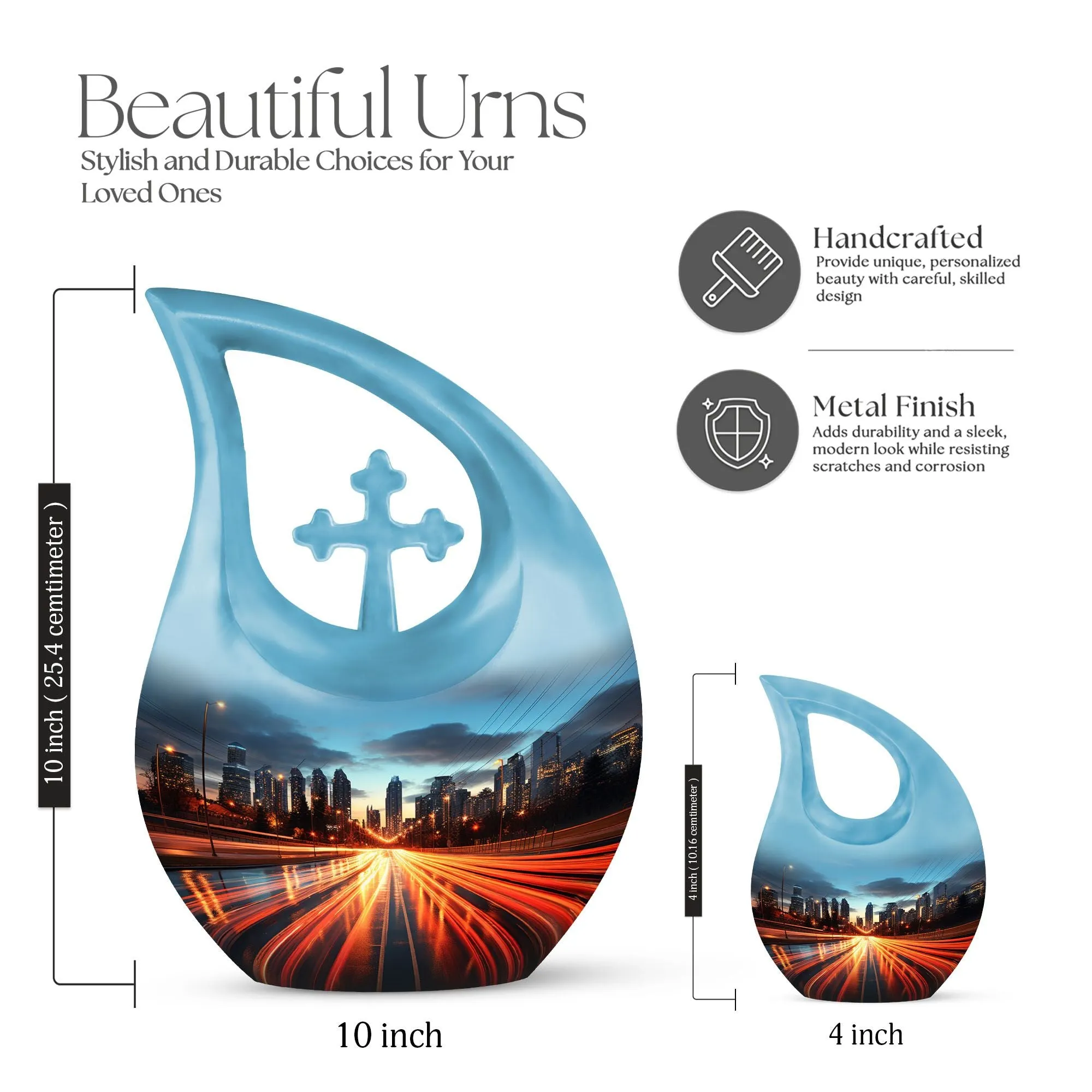 Dawn Urn - Cross Drop Crafted Keepsake Urn