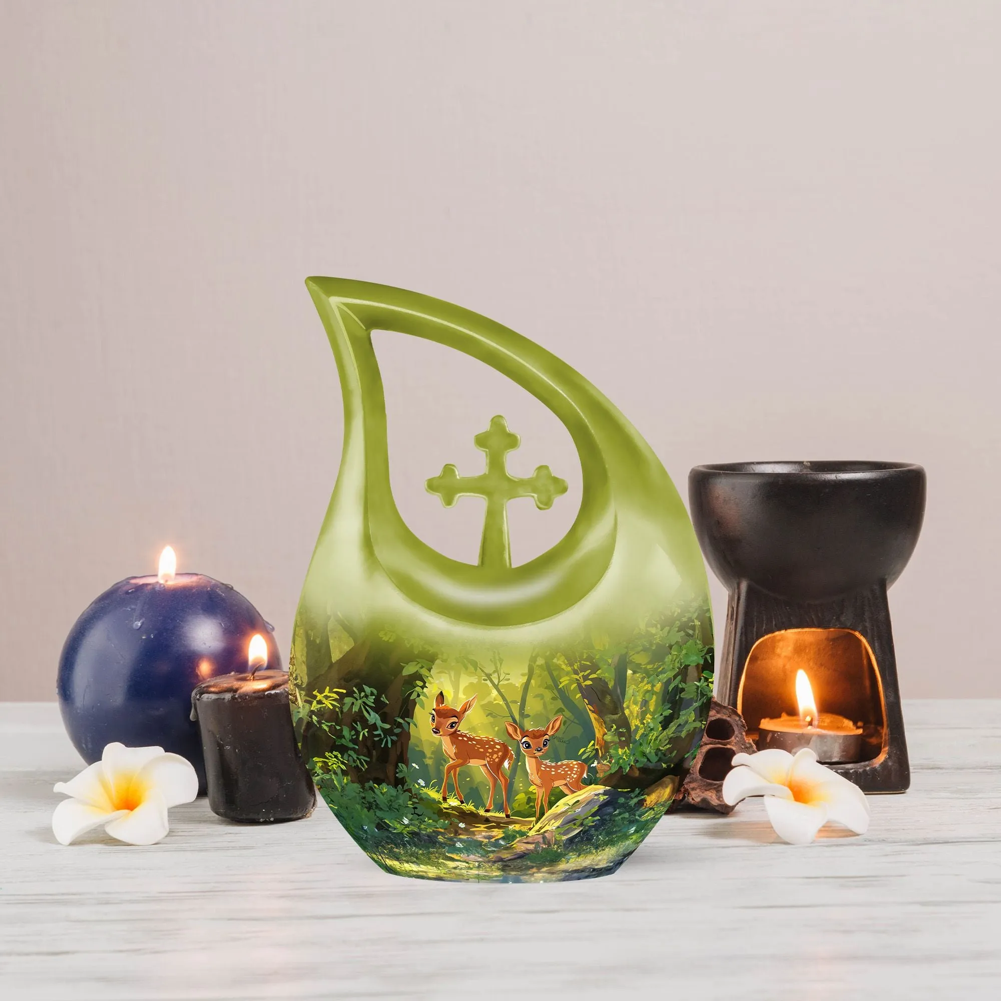 Deer Cremation Customized Memorial Urn For Ashes