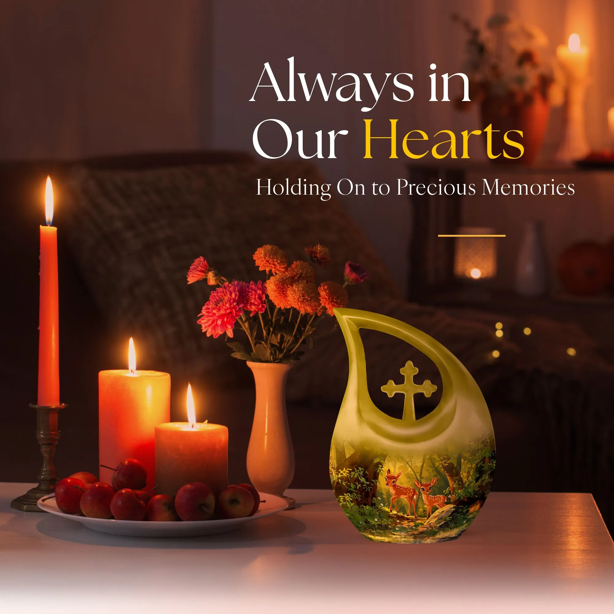 Deer Cremation Customized Memorial Urn For Ashes