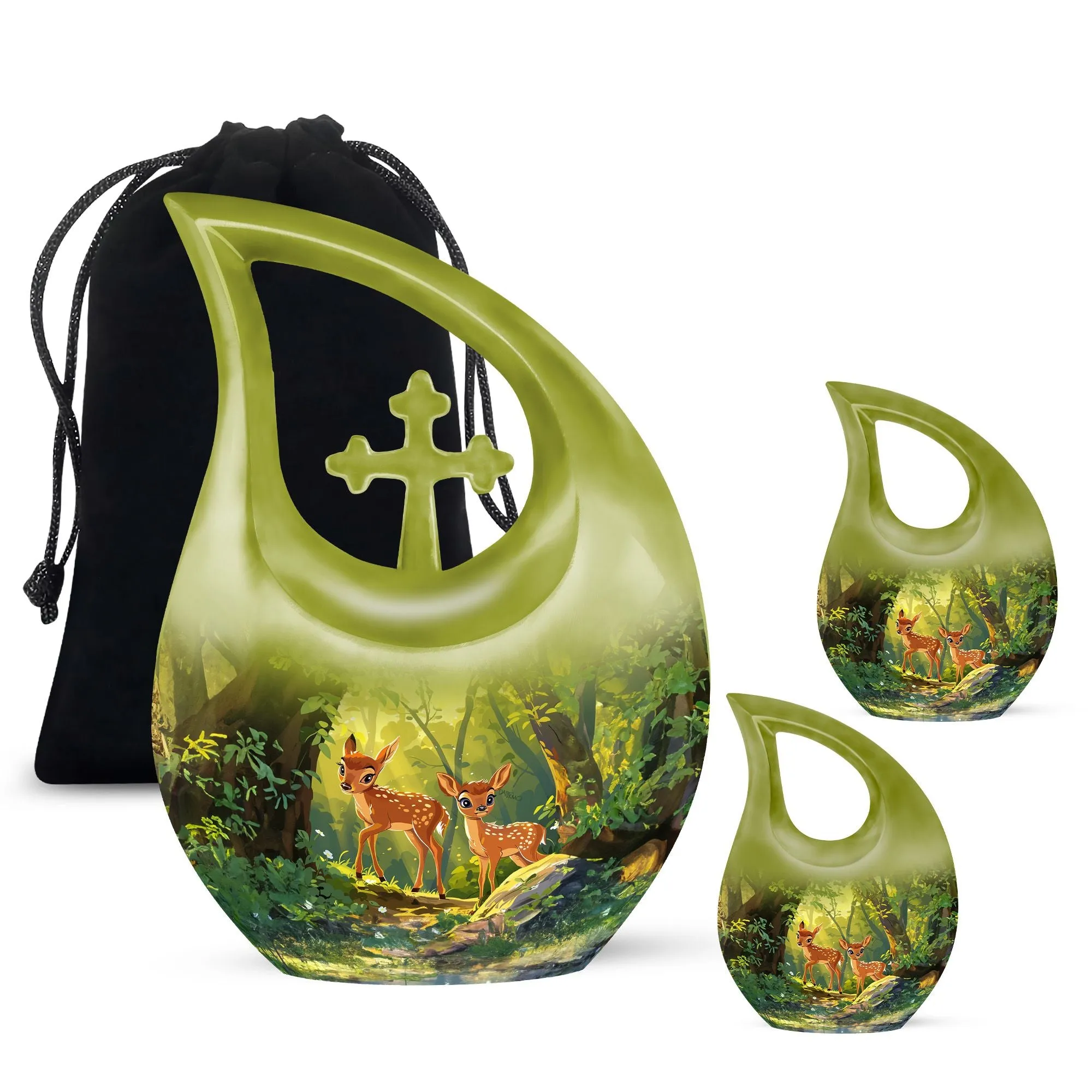 Deer Cremation Customized Memorial Urn For Ashes