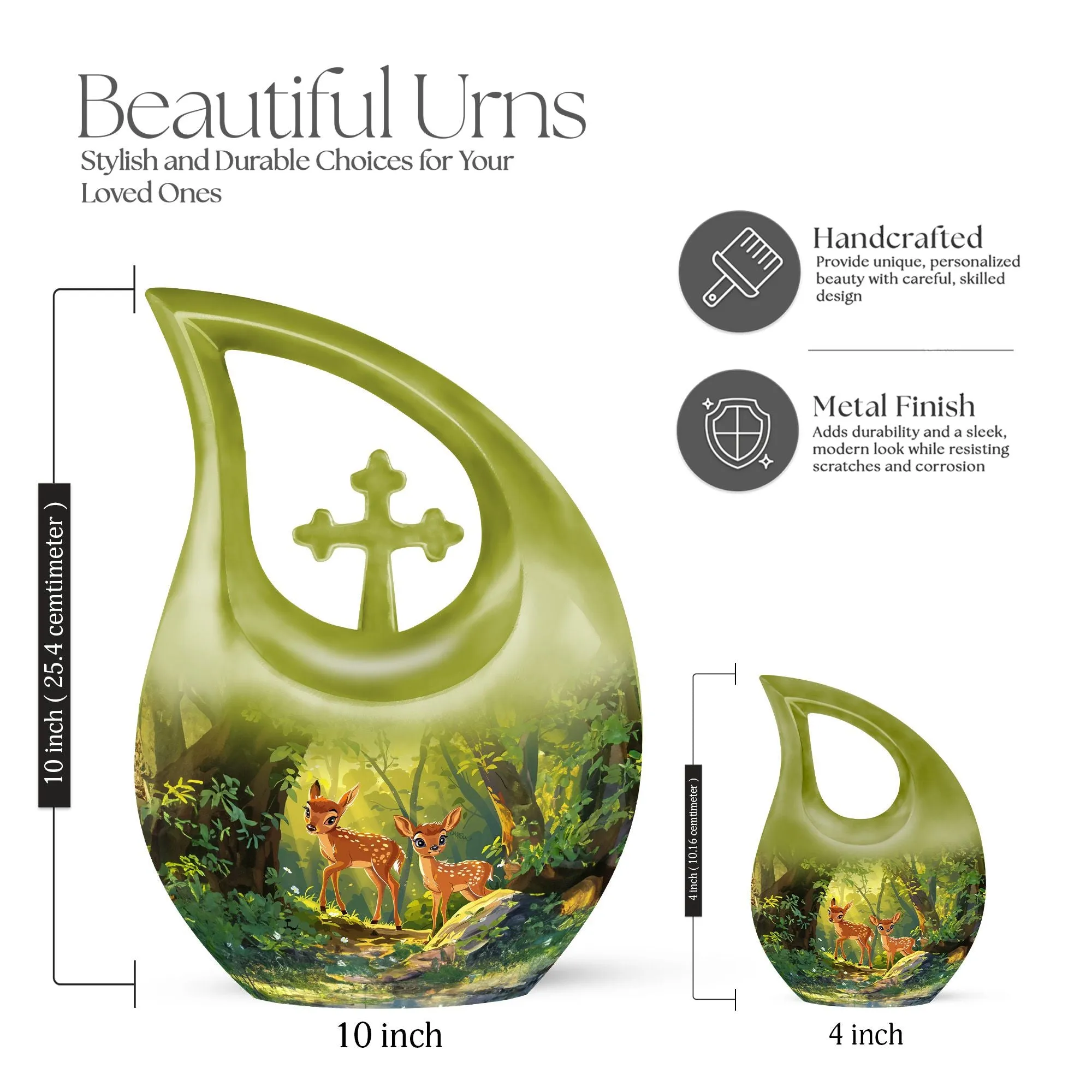 Deer Cremation Customized Memorial Urn For Ashes