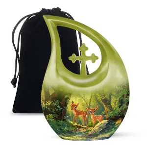 Deer Cremation Customized Memorial Urn For Ashes