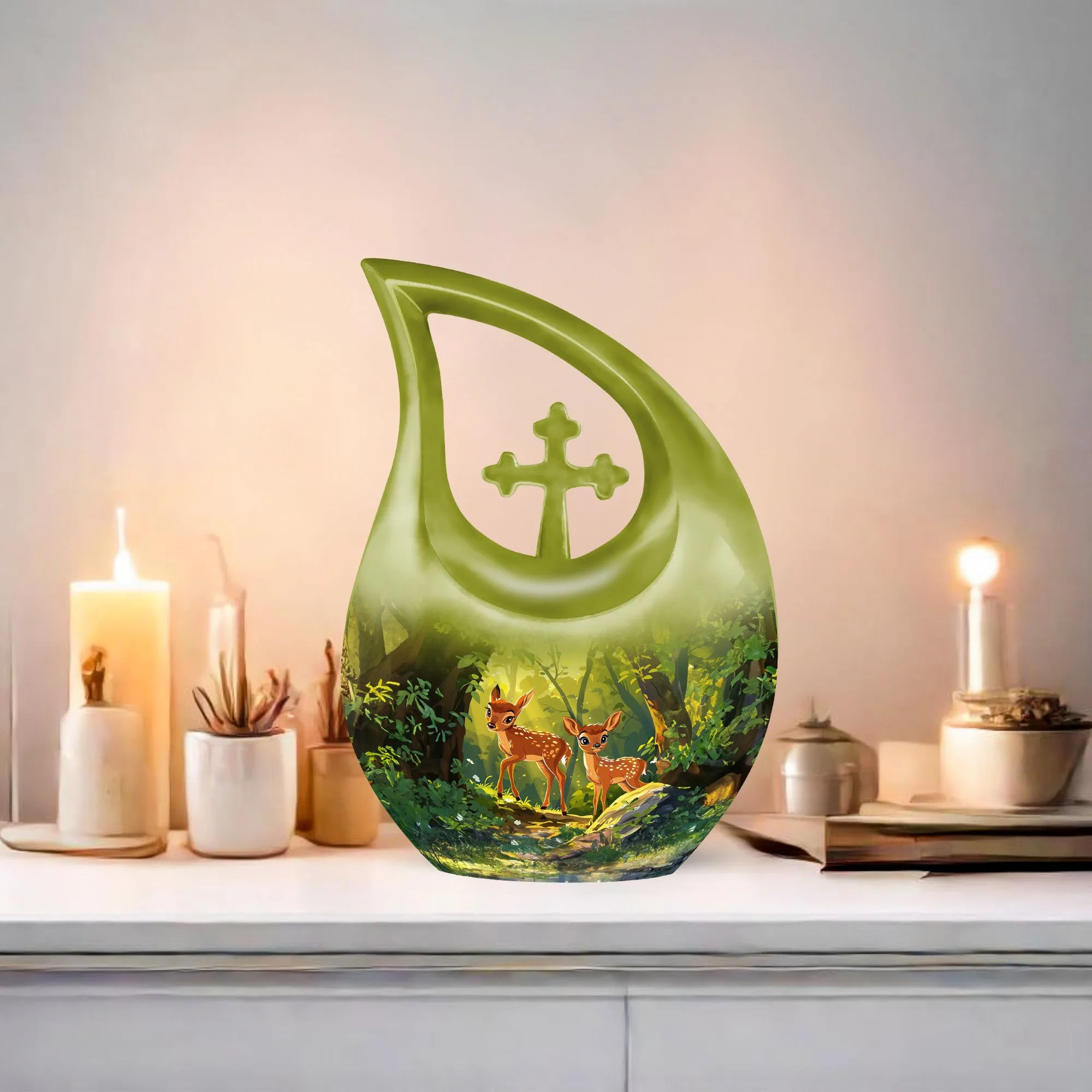 Deer Cremation Customized Memorial Urn For Ashes