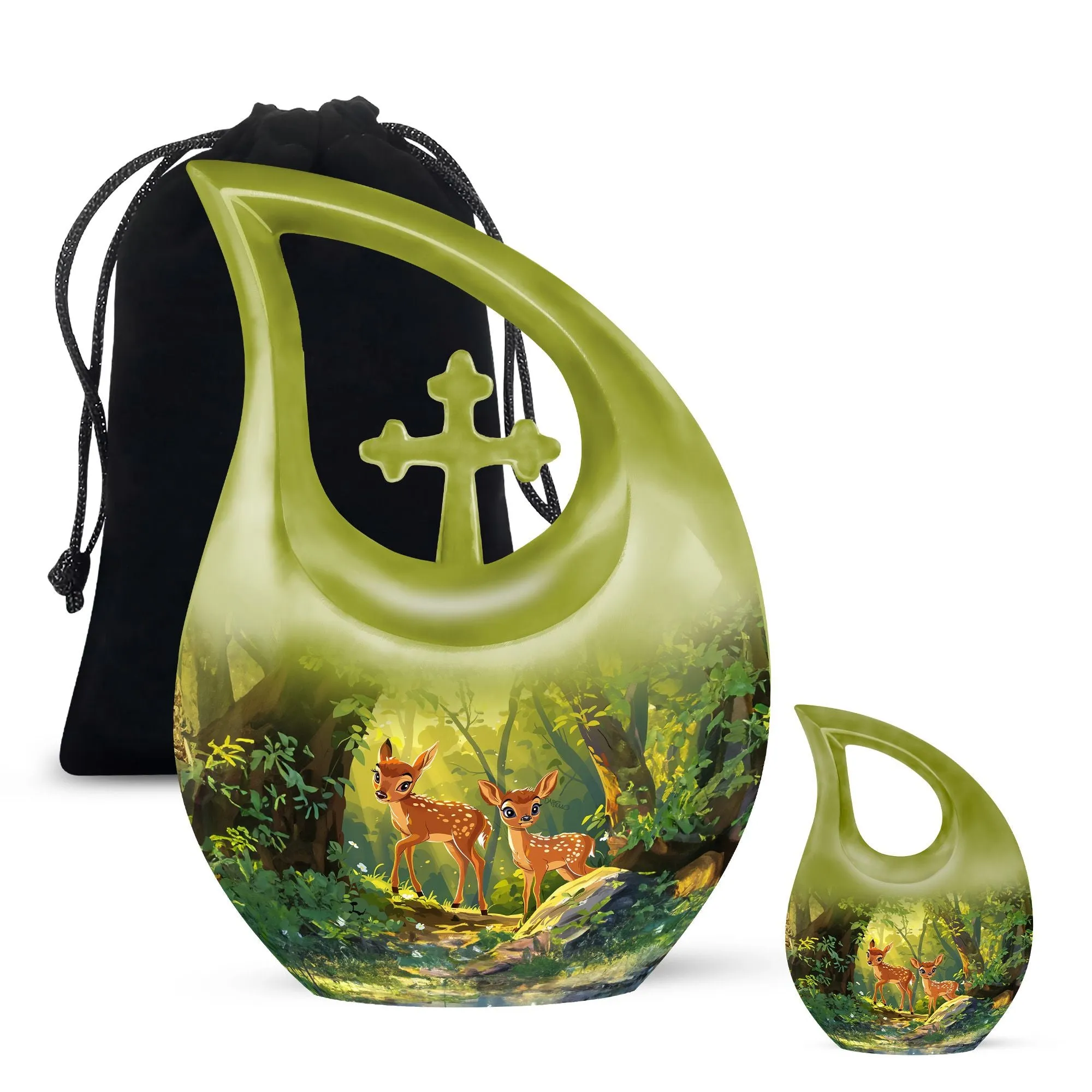 Deer Cremation Customized Memorial Urn For Ashes