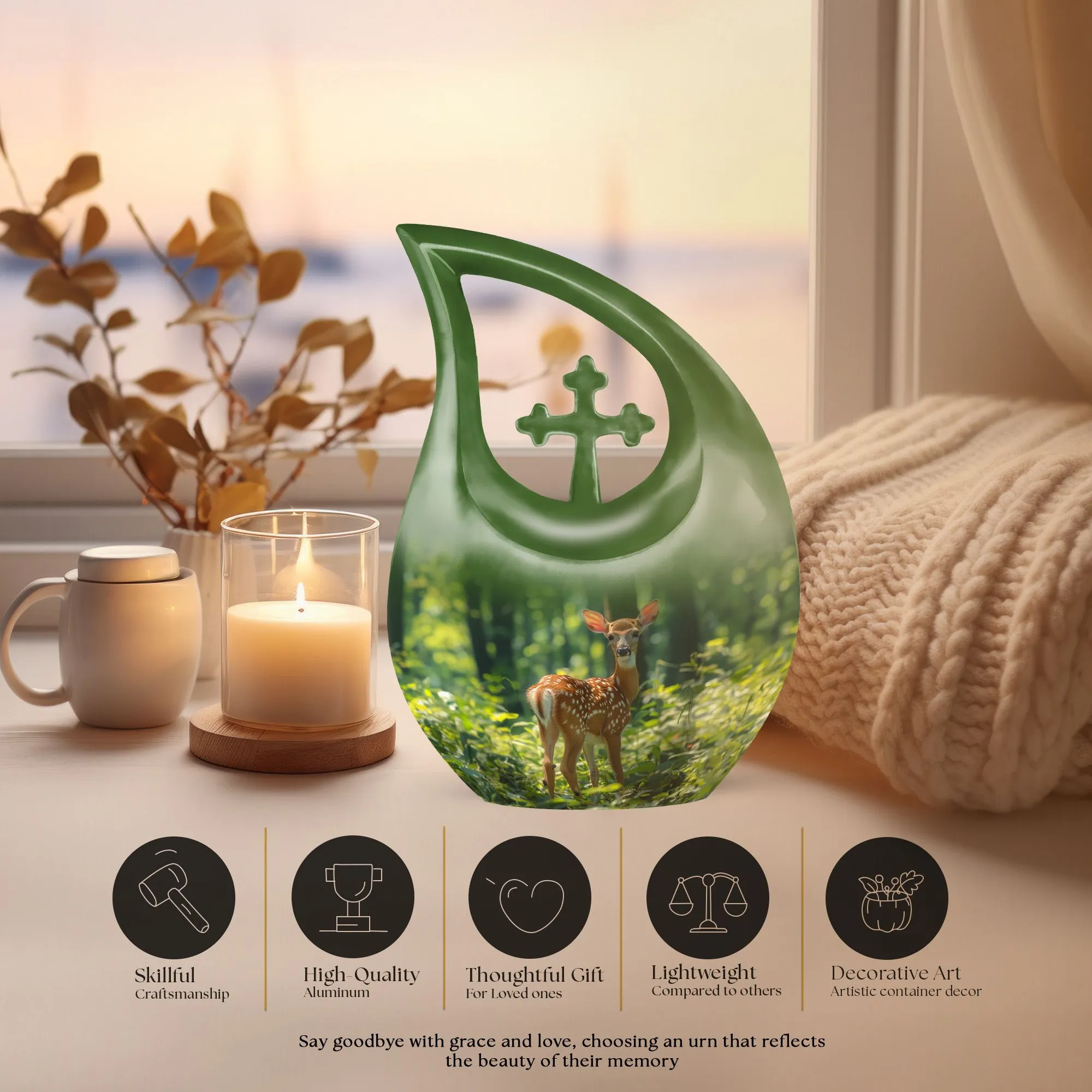 Deer Cremation Urn: Keepsake Cremation Urn For Human Ashes