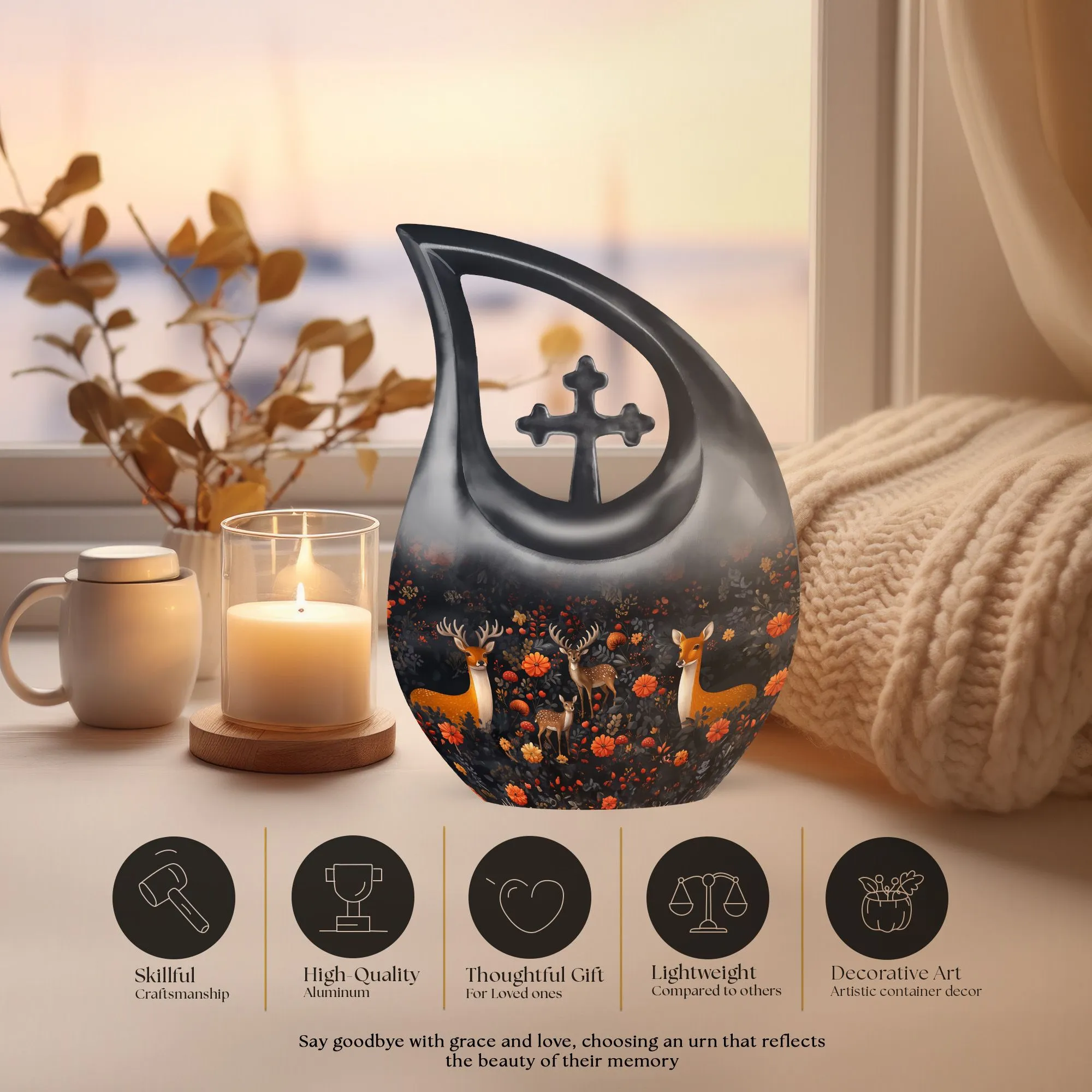 Deer Cremation Urn ; Xxl Cremation Urn For Human ashes
