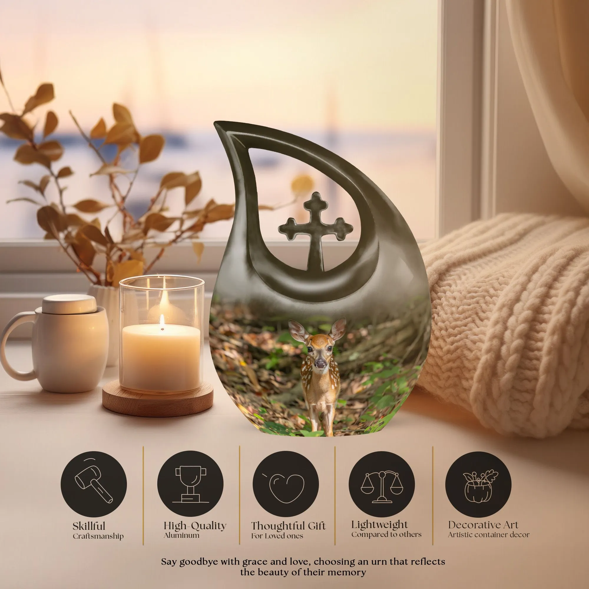 Deer Cremation Urn - Xxl Cremation Urn For Human Ashes