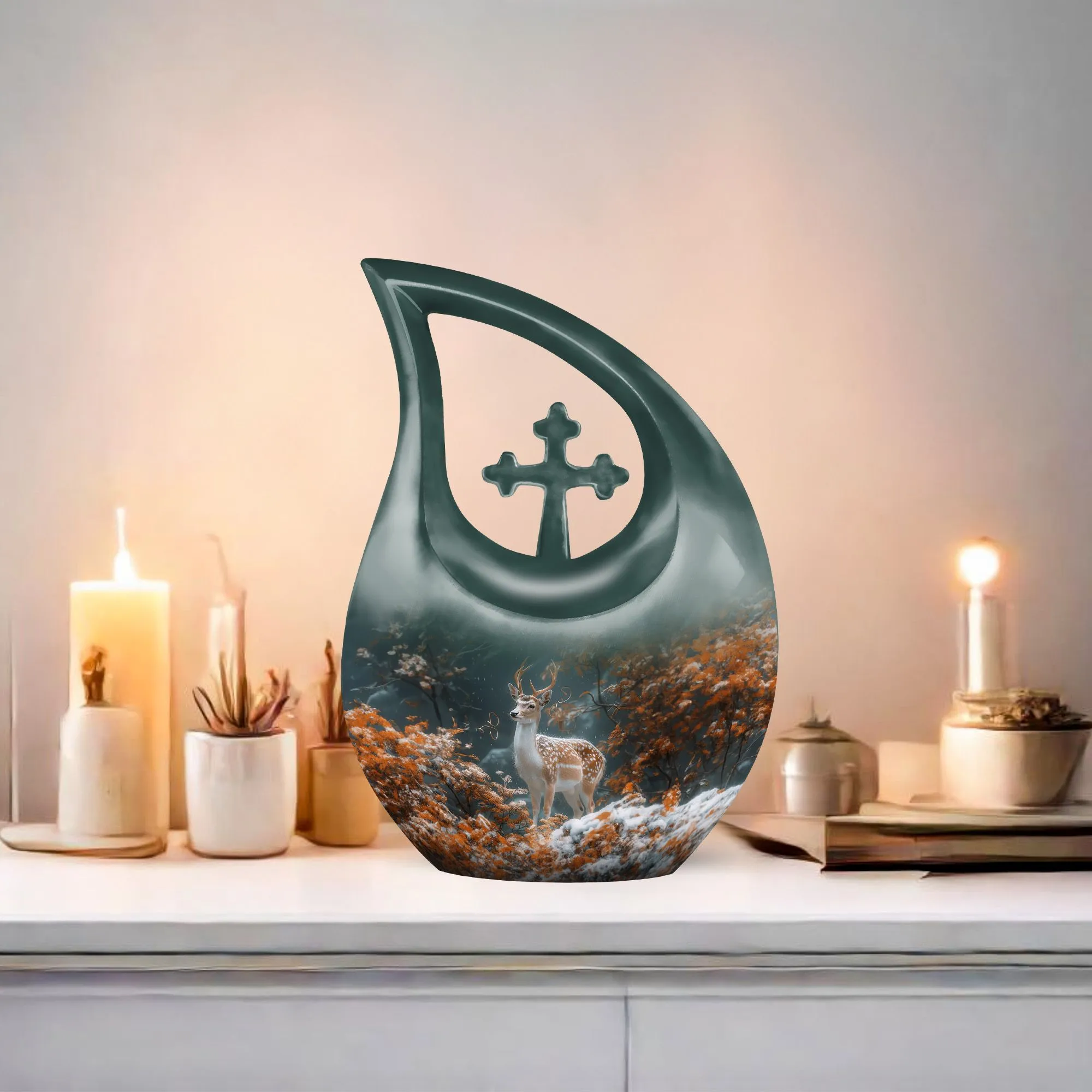 Deer Memorial Urn - Small Cremation Urn For Human Ashes