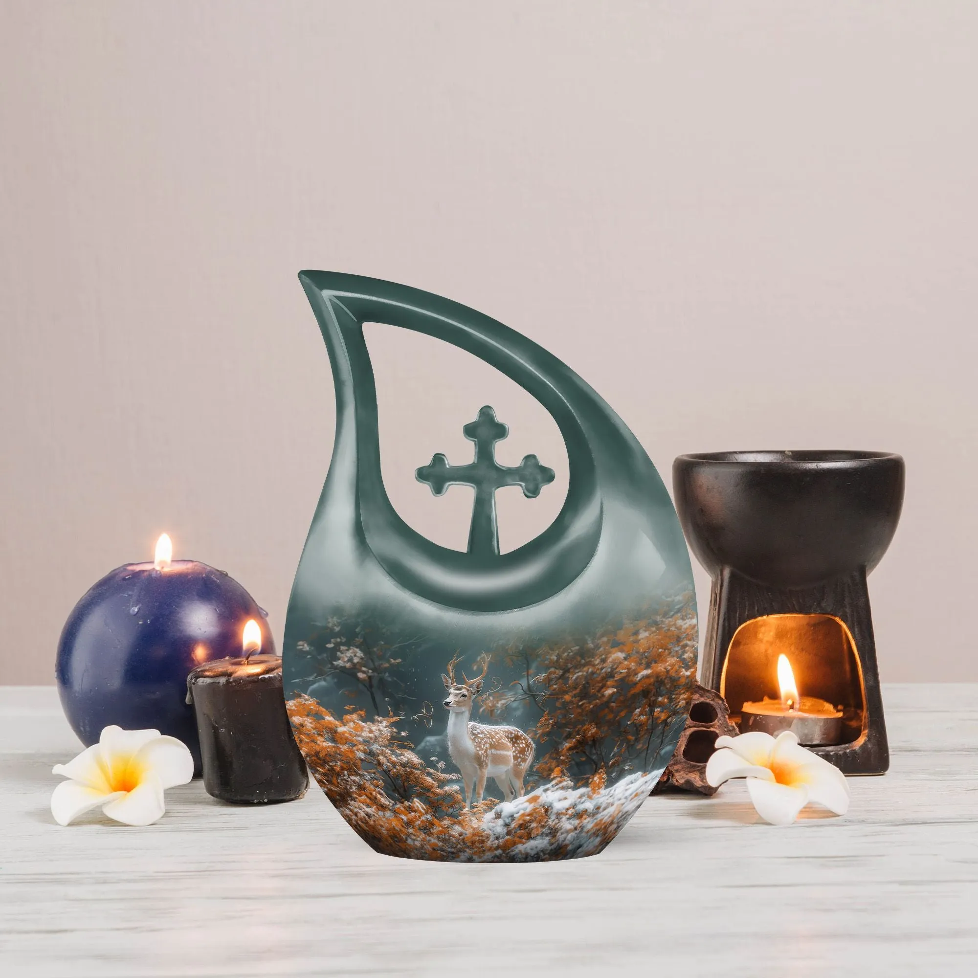 Deer Memorial Urn - Small Cremation Urn For Human Ashes