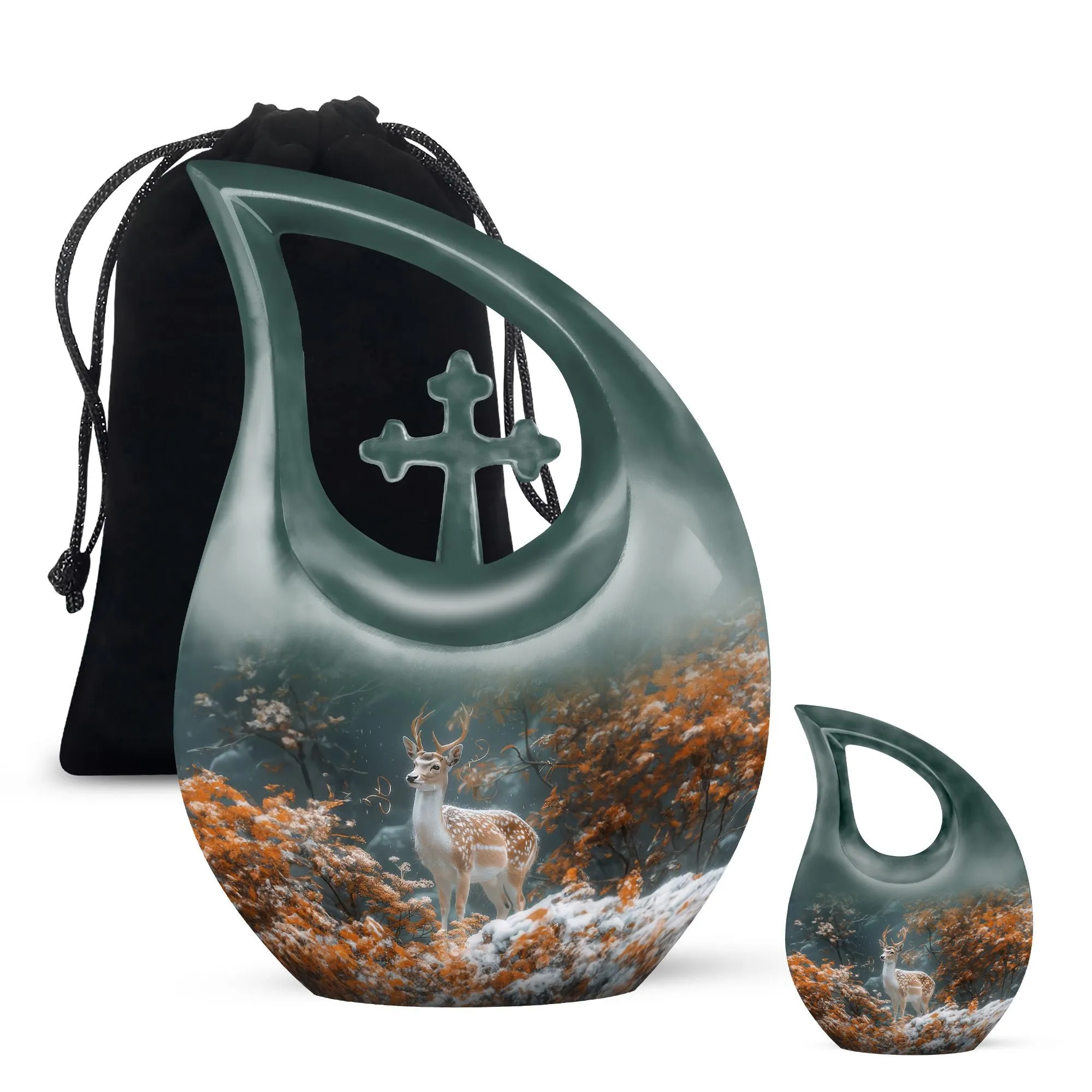 Deer Memorial Urn - Small Cremation Urn For Human Ashes