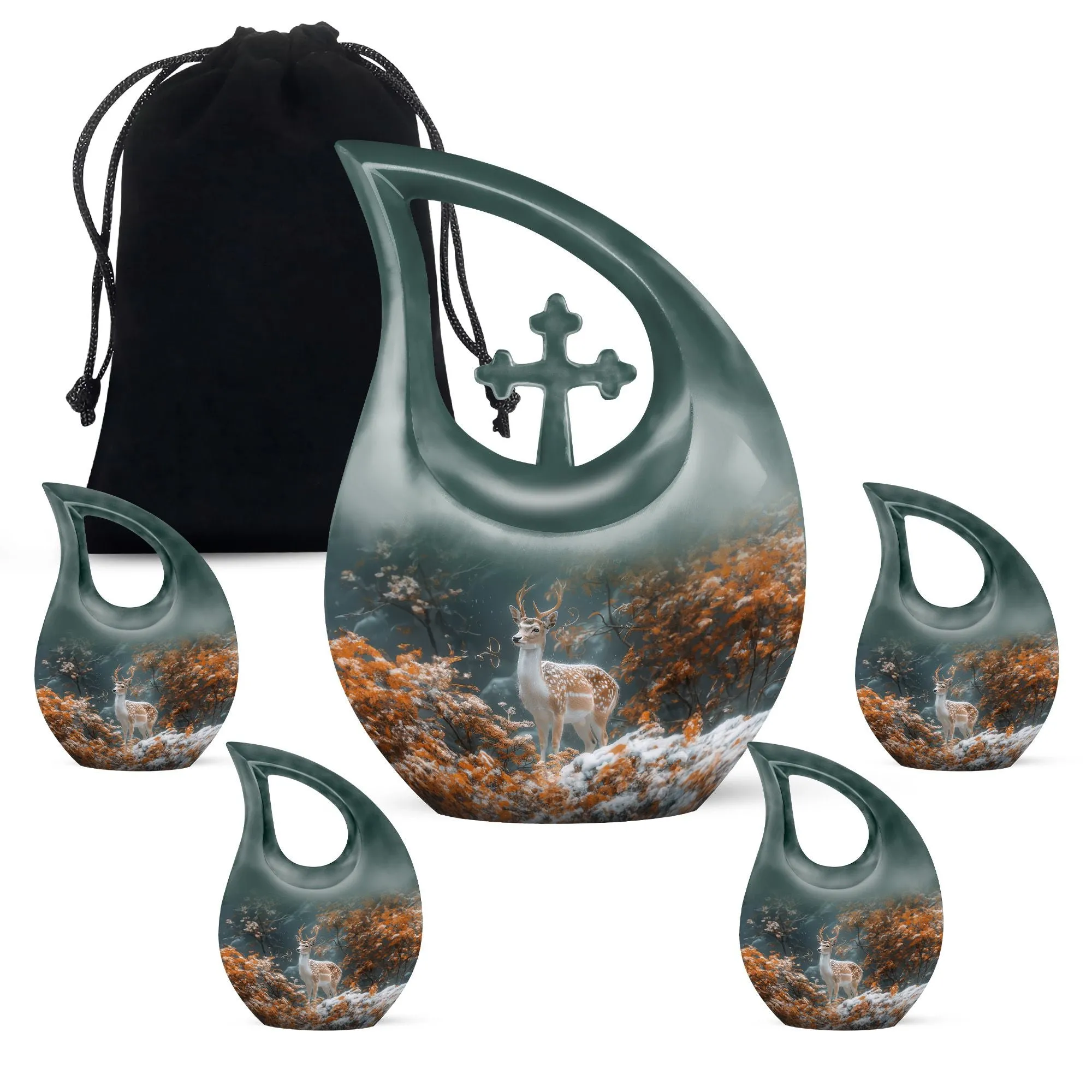 Deer Memorial Urn - Small Cremation Urn For Human Ashes