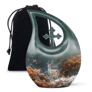 Deer Memorial Urn - Small Cremation Urn For Human Ashes