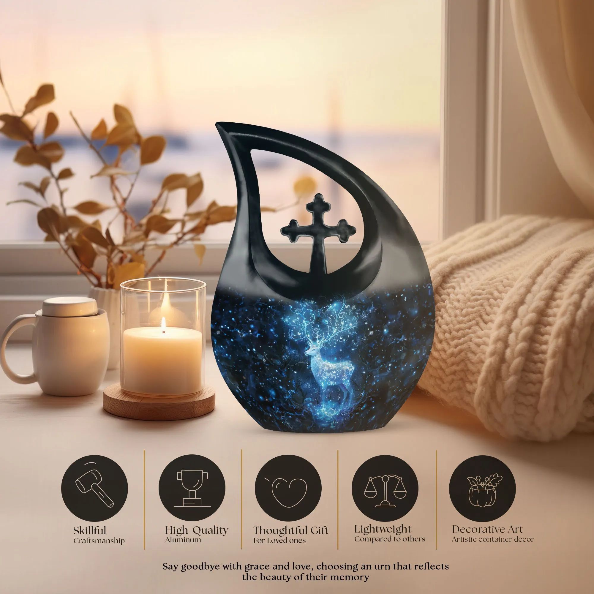 Deer-Themed Mini Urn Funeral Urn containers to put human ashes in
