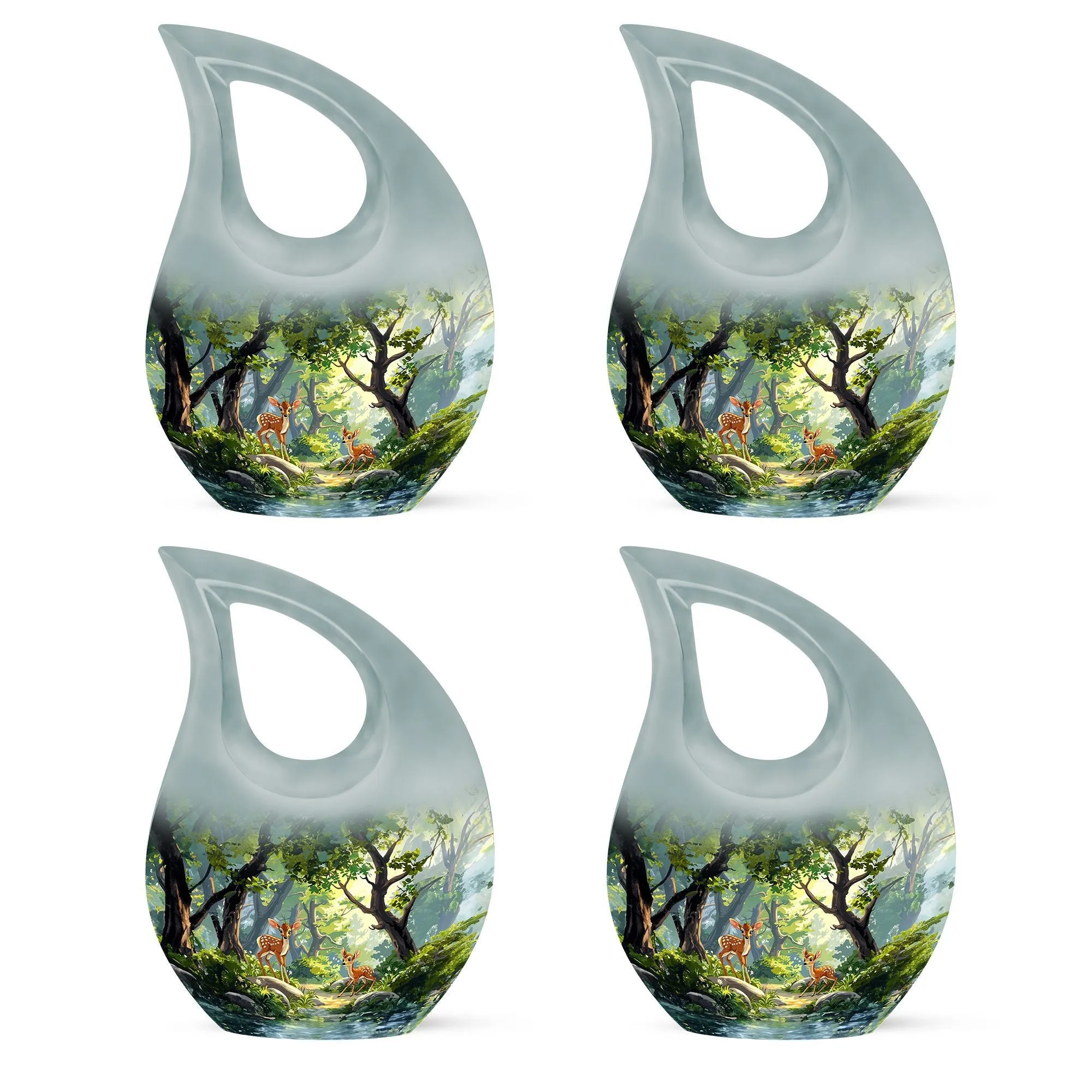 Deer Urn : Cross Drop Aluminium Memorial Urn For Human Ashes
