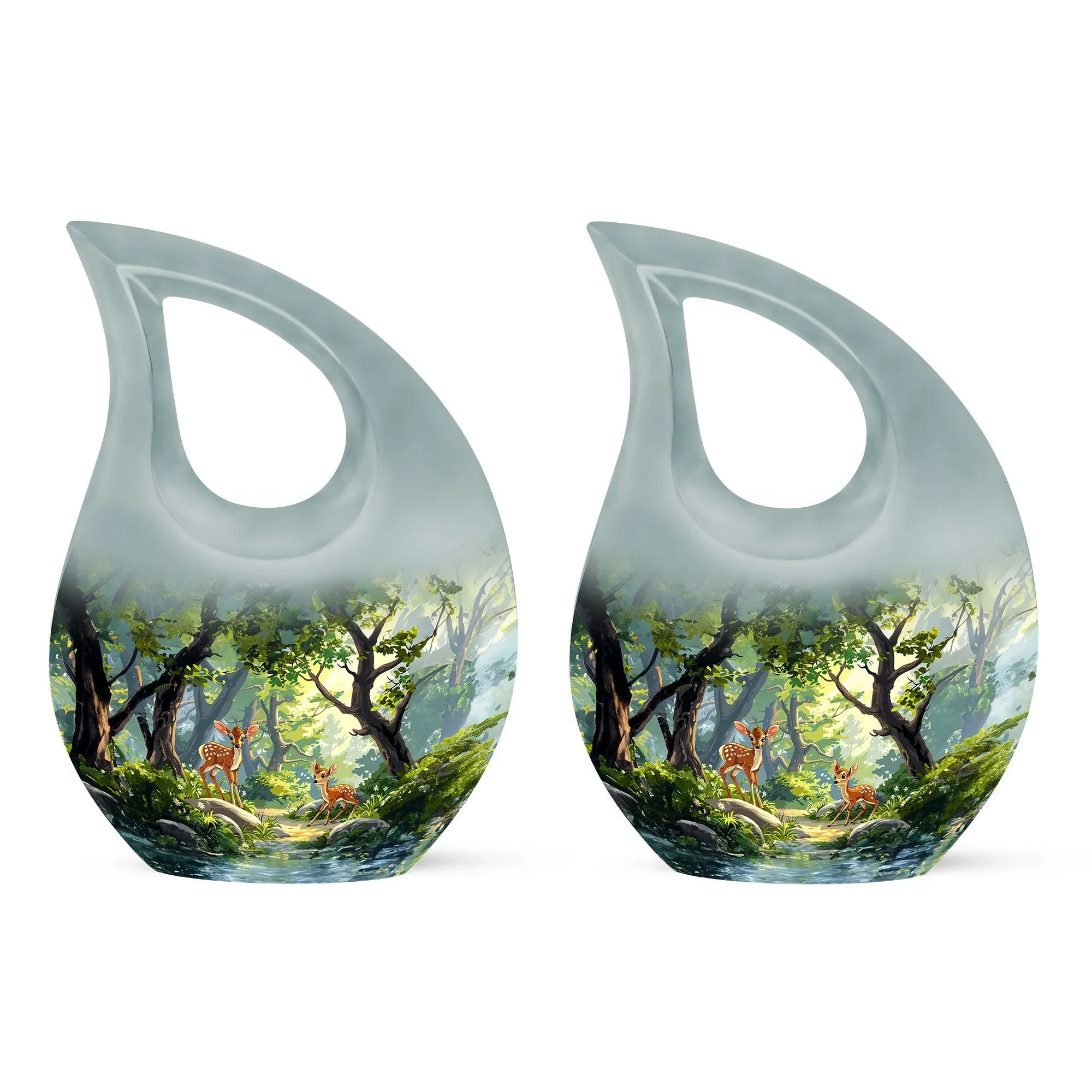 Deer Urn : Cross Drop Aluminium Memorial Urn For Human Ashes