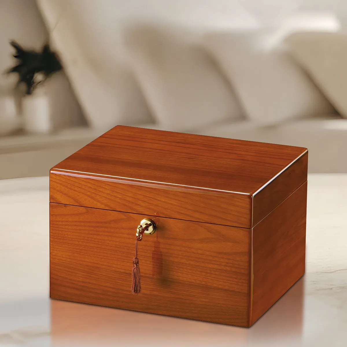 Devotion II - Oak Chest Wood Urn