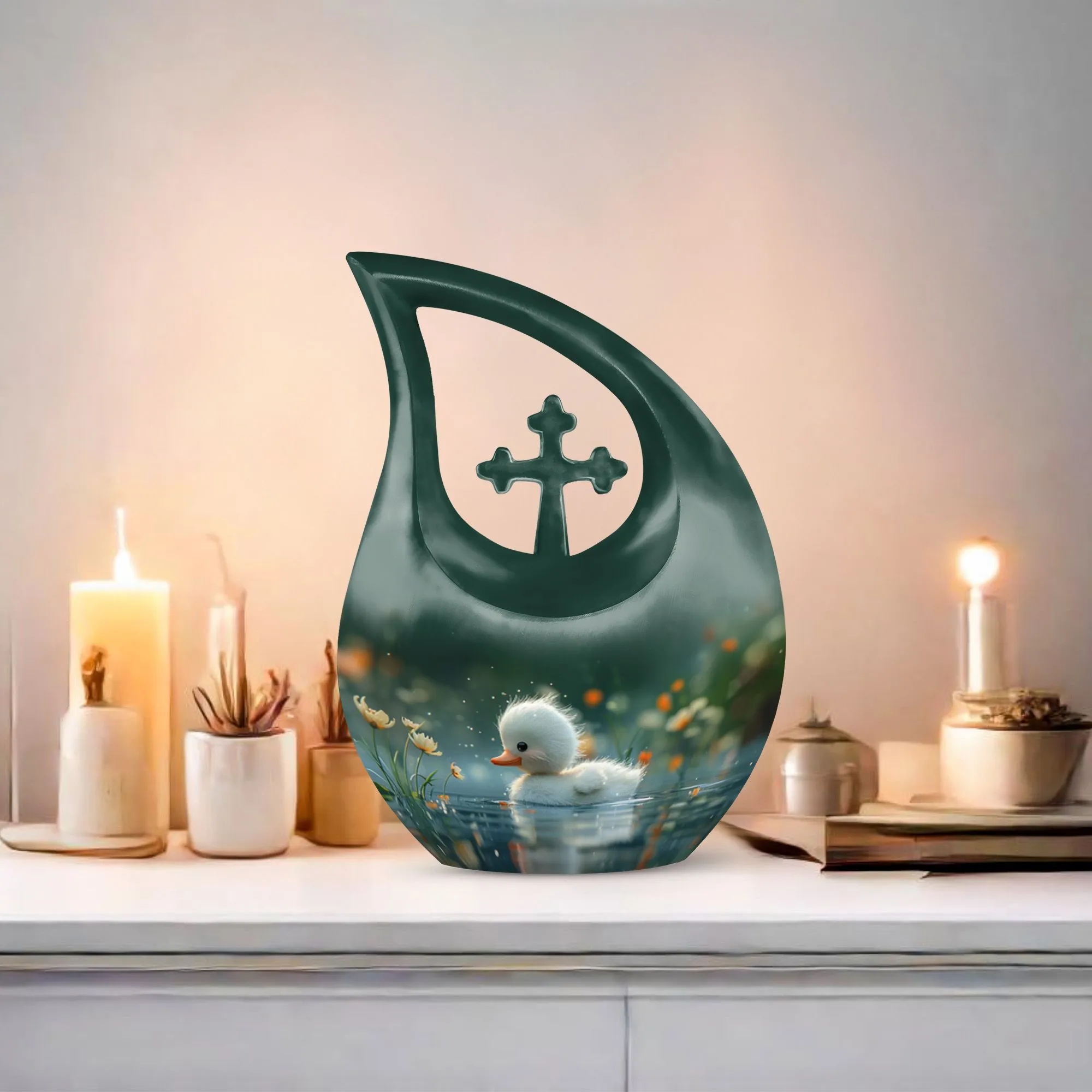 Dewy Dawn Duckling Memorial Urn For Human Ashes