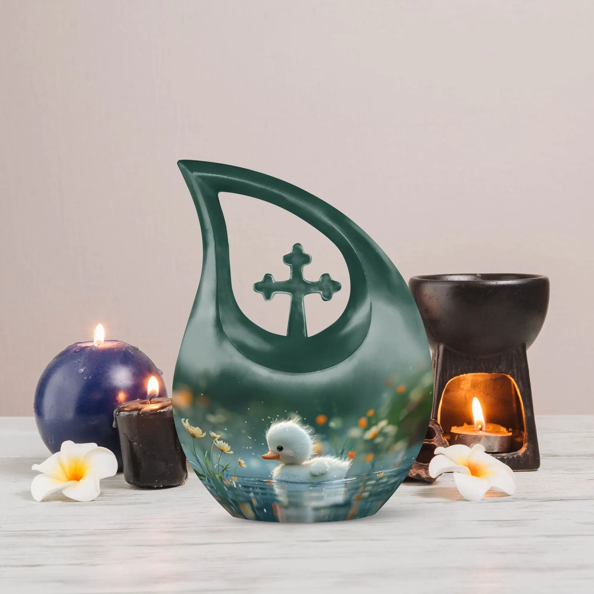 Dewy Dawn Duckling Memorial Urn For Human Ashes