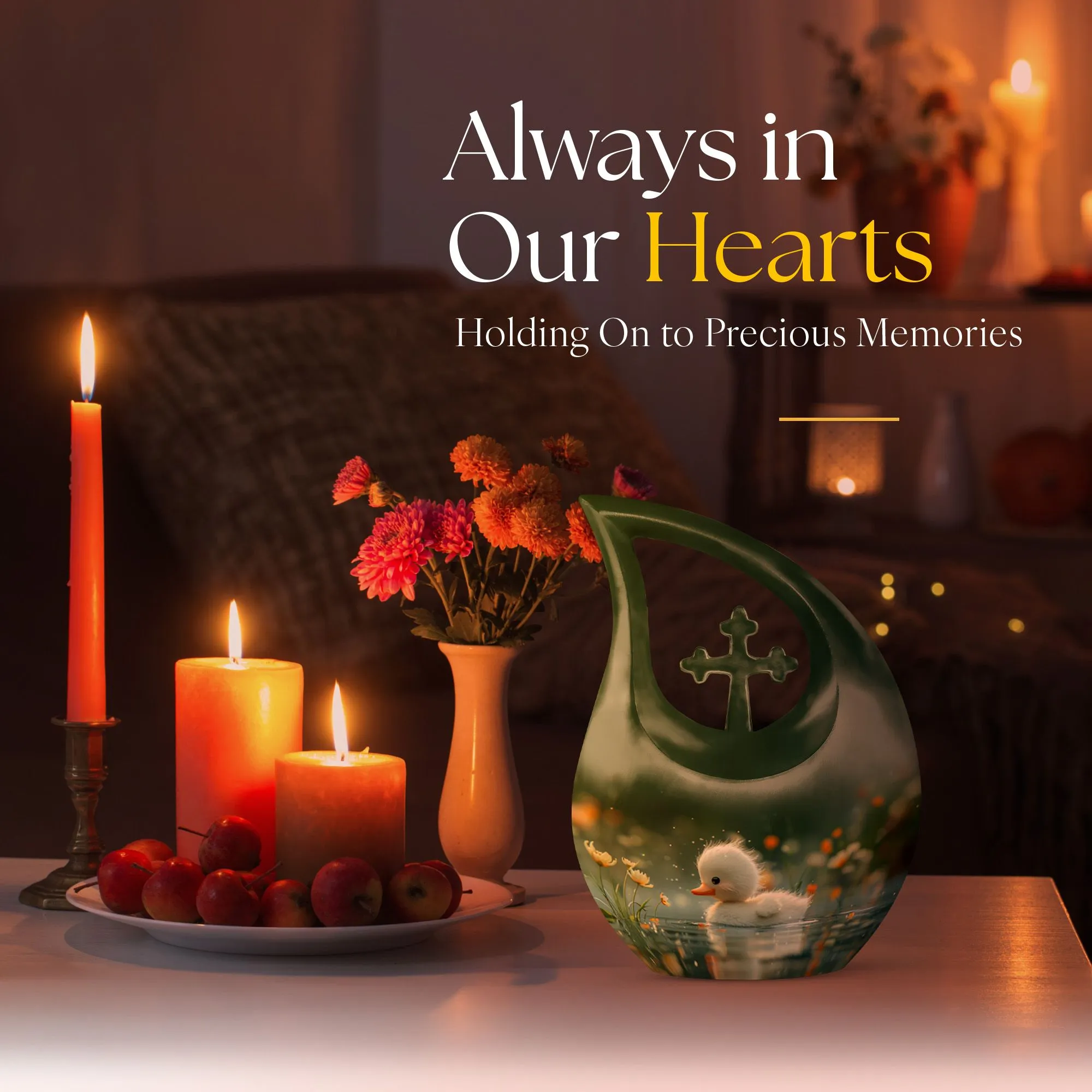 Dewy Dawn Duckling Memorial Urn For Human Ashes